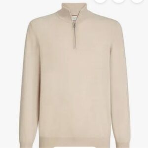 Brunello Cucinelli Beige Zip Mock-Neck Sweater